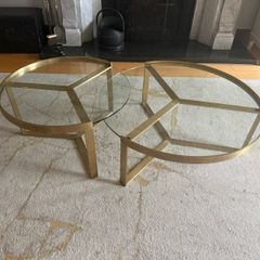 Made.com - Aula nest of two glass and brass coffee tables