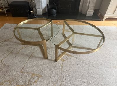 Made.com - Aula nest of two glass and brass coffee tables