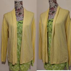 Open Front Yellow Cardigan