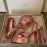 ONLY Platform Heeled Sandals in Metallic Pink, Size 36/3 Image 5