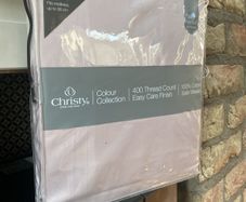 Christy 400 thread count double fitted sheet pebble cotton