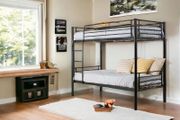 Metal Single Bunk Bed Frame- Black - Free Delivery