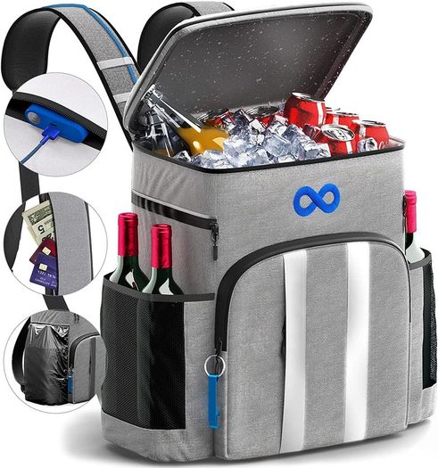 Comfort Insulated Backpack Cooler - Leakproof Cool Bag Keeps 54 Cans Cold Up to 24 Hours - Picnic Bag, Picnic Backpack for Food, Drinks - Cooler Backpack and Rucksack for Beach, Hikes, Car