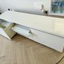 White gloss TV unit with drawers Image 3