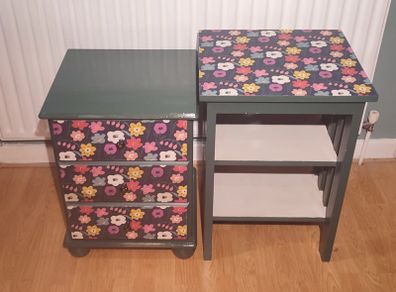 Small 3 drawer chest and table