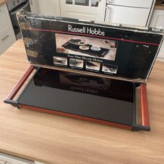 Vintage Russell Hobbs Hot Tray Plate Warmer Glass Mahogany