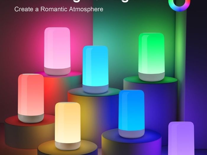 Rechargeable Lamp, RGB&10 Brightness Touch Lamp,1800mah Cordless Lamp Rechargeable Lamp for Bedroom & Touch Lamps Bedside Lamp,Portable Lamp for Bedroom,Night Light Kids Night Light Baby, Adult Gifts