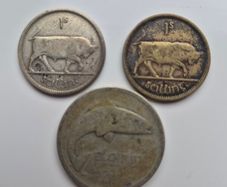 3 Irish silver coins