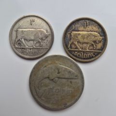 3 Irish silver coins