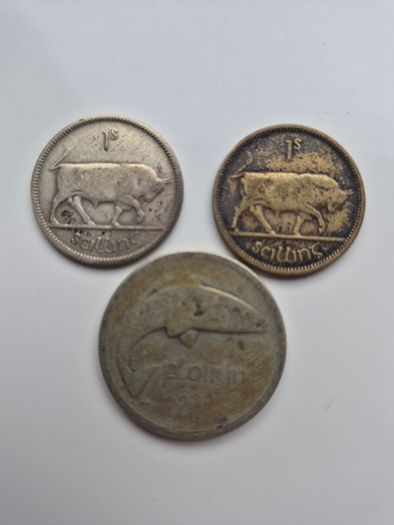 3 Irish silver coins