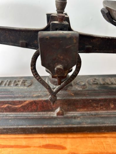 Antique French 5 Kilo Metal Weighing Scale with Weights