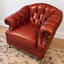 Beautiful Chesterfield Style Leather Armchair  Deep Buttoned Leather Image 2