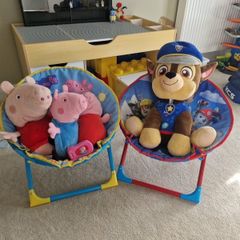 Peppa and Paw Patrol Chairs and teddies