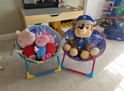 Peppa and Paw Patrol Chairs and teddies