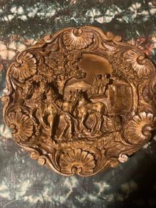 Hand craved plate free postage