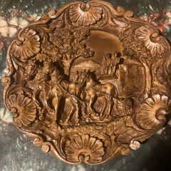 Hand craved plate free postage