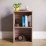 Oxford 2 Tier Cube Bookcase, Walnut Wooden Shelving Display Storage Unit Office Living Room Furniture Image 3