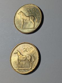 2 x 20 pence Irish