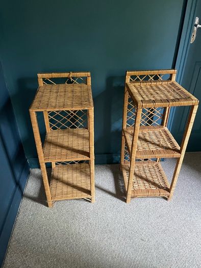 Pair of wicker nightstands