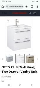 Sonas Bathroom Otto Plus White 50 Vanity Unit Wall Hung