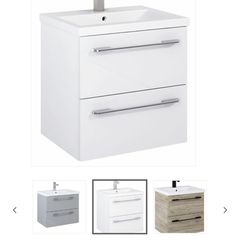 Sonas Bathroom Otto Plus White 50 Vanity Unit Wall Hung