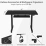 NEW SALE | Height Adjustable Electric Standing Desk with Keyboard Tray, 100 x 60 cm Sit Stand up Desk with Splice Board, Black Frame/Black Top Image 4