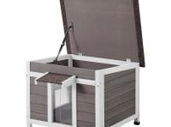 main image for ad Outdoor Indoor Cat House Wooden Feral Cat Shelter with Roof Door Flaps &amp; Window