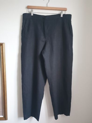 Carolyn Donelly Black Linen Trousers Size Uk 16