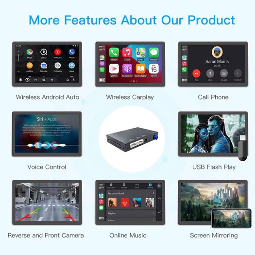 Wireless CarPlay Android Auto Adapter For Audi A3 8v 2013-2018 Mirror Link AirPlay Bluetooth GPS Navigation