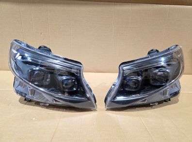 Full LED Facelift Headlights Headlamp Pair For Vito V Class W447 From 15-24 HALO