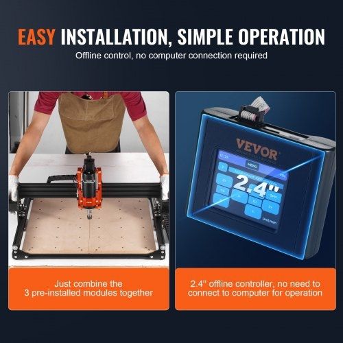 CNC Router Machine, 300W, 3 Axis GRBL Control Wood Engraving Carving Milling Machine Kit, 15.75 x 15.75 x 2.36 in / 400 x 400 x 60 mm Working Area 1200 RPM for Wood Acrylic MDF PVC Plastic Foam
