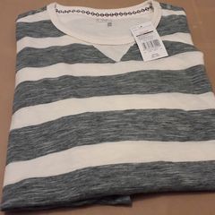 F&F Men's Cream and Green Striped Shirt in Size XXL (Brand New & Tagged)