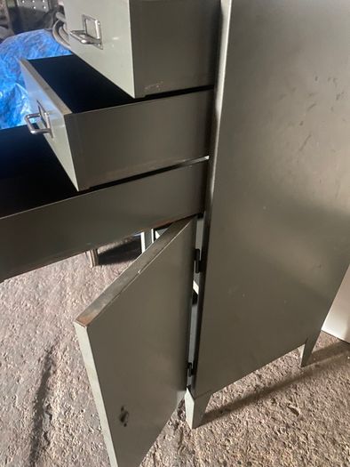 Mid century bisley metal cabinet on legs