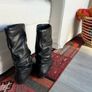 DUNE - Black leather mid-calf boots size 39 Image 4