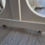 Clothing Rail On Wheels.  Cream wooden clothing Rail with metal hanging pole on wheels.  60e each or 2 for 100e   Height - 64 in  Width - 45 in  Depth - 17 in Image 2