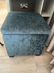 Teal storage stool
