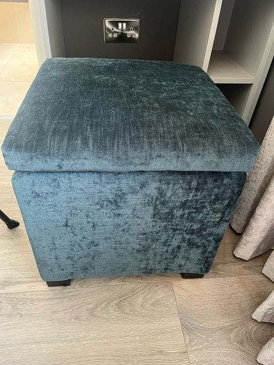 Teal storage stool