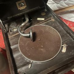 Vintage His Master's Voice Portable Gramophone