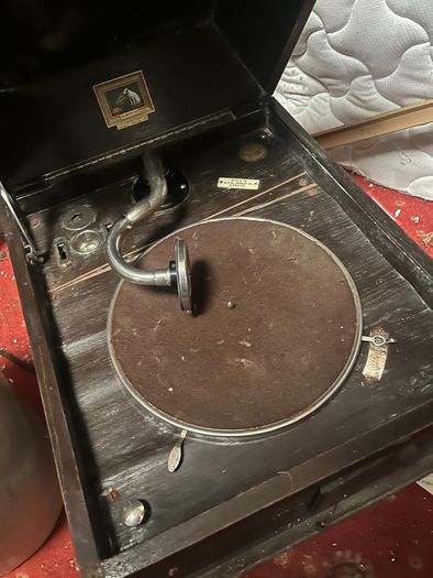 Vintage His Master's Voice Portable Gramophone