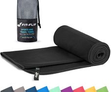 Microfibre towel - compact, ultra lightweight & quick dry - perfect for gym, travel & beach - swimming towels for sports, camping & hiking