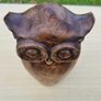 Vintage carved wooden owl figurine Image 2