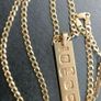 Heavy Gold chain and Gold Bar pendant 26 inch chain Image 3
