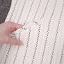 Zara Cream White Black Pinstripe Quilted Short Sleeve Shift Midi Dress Size S Image 2