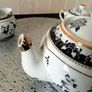 Oriental  Peacock  Eggshell Porcelain Tea Set Image 10