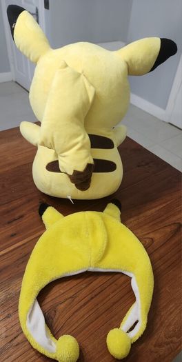 Pokemon Pikachu Large soft plush toy (approx 22 inches) + Ear Hat + 2 Shoulder Bags / Pouches
