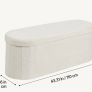 Beige Oval Storage Ottoman Bench, Foldable Teddy Fleece Upholstered Chest with Large Storage Space, 660 lb Capacity for Bedroom, Living Room & Entryway Image 6