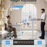 Height Adjustable Desk, 120cm Electric Standing Desk with Drawers, Sit stand up Table with Keyboard Tray, Office Table with Sockets and LED Light, Monitor Stand, White Image 5