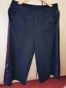 BNWT - Diesel Side-stripe pleat-front Black trouser