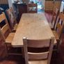 Solid Oak Table with six handmade solid oak chairs. Length 179cm Width 84cm. Image 2