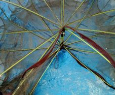 2 x Umbrella Folding Fish Trap Bait Net  Multi-Hole, Never Used